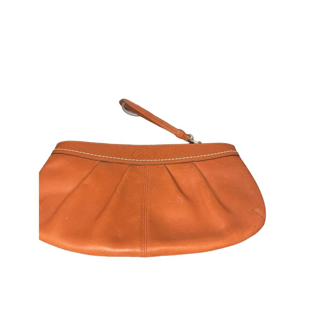 Coach Ashley Leather Clutch Purse Wristlet Organizer Burnt Orange